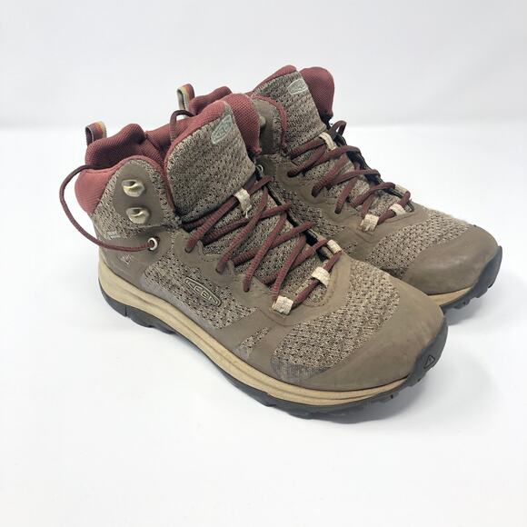 KEEN Women’s Size 6 M Terradora II Waterproof Hiking Boots 1023497 Tan Burgundy - Picture 2 of 8